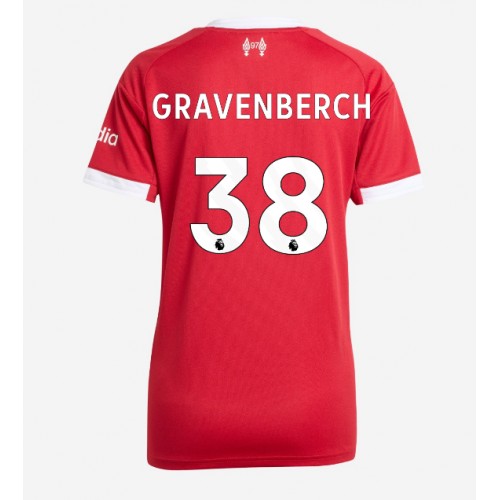 Liverpool Ryan Gravenberch #38 Dámské Domácí Dres 2025-26 Krátký Rukáv Liverpool Ryan Gravenberch #38 Dámské Domácí Dres 2025-26 Krátký Rukáv